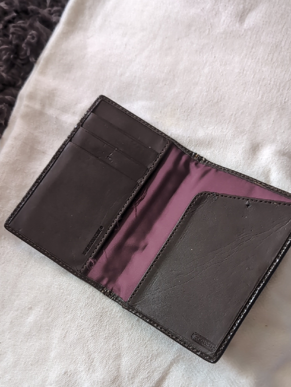 Coach Multicolor Signature Card Case - Purple, Brown, Cream - Picture 4 of 6